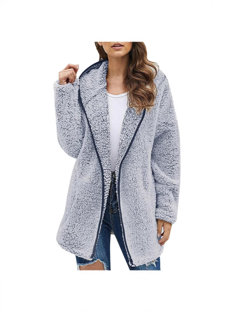 lapel hooded long sleeve