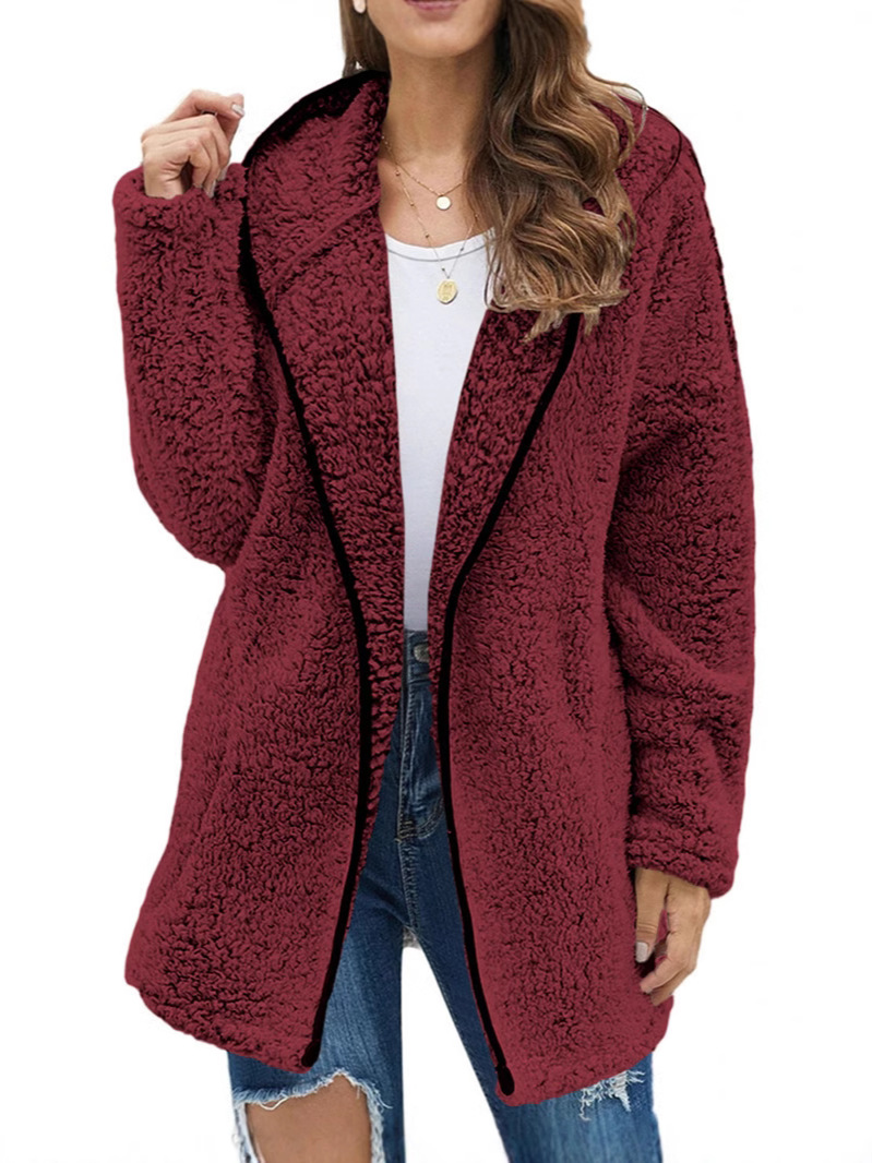 lapel hooded long sleeve