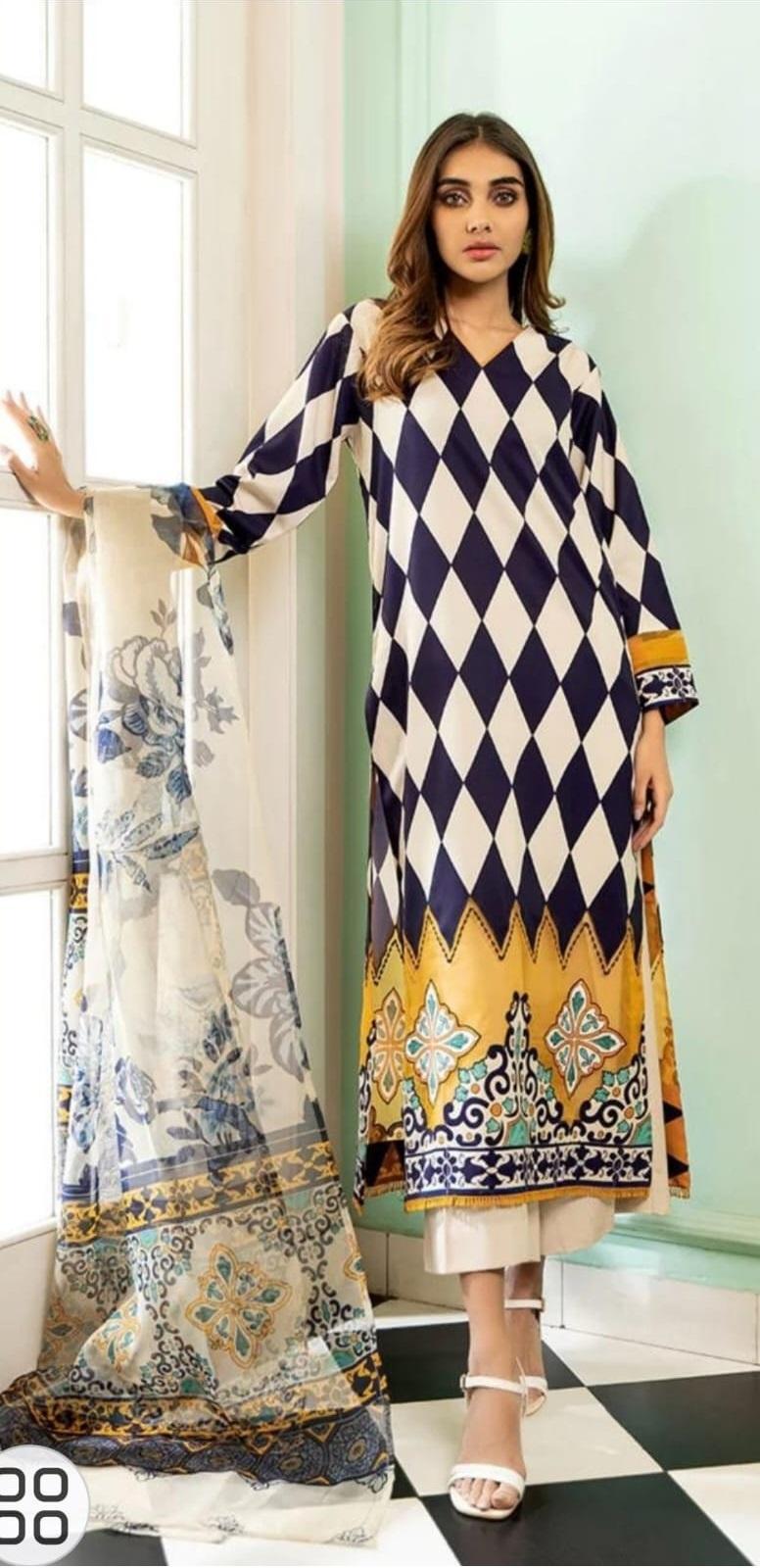 Stitched Printed Shirt And Trouser