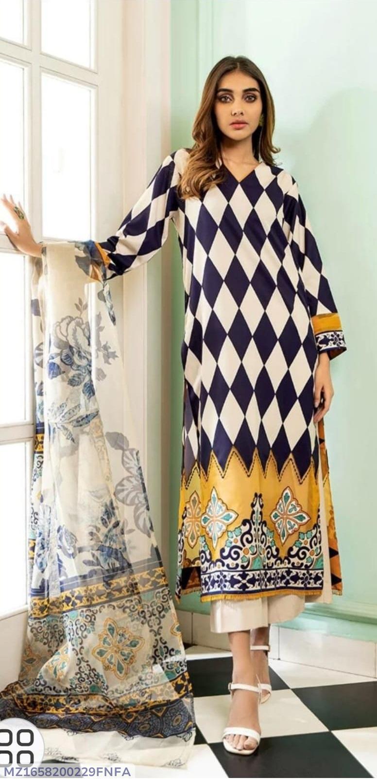 Stitched Printed Shirt And Trouser