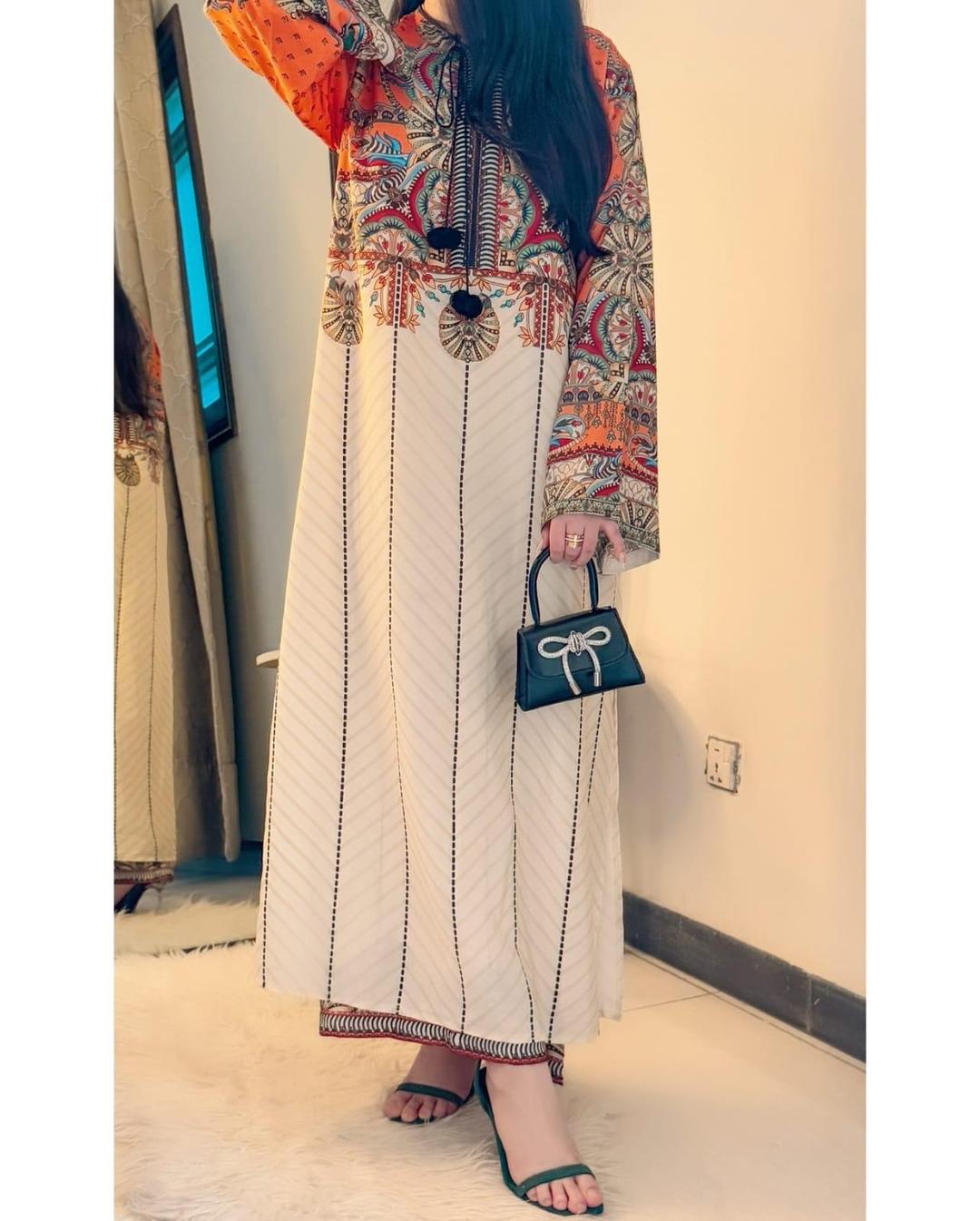 Stitched Printed Silk Shirt And Trouser