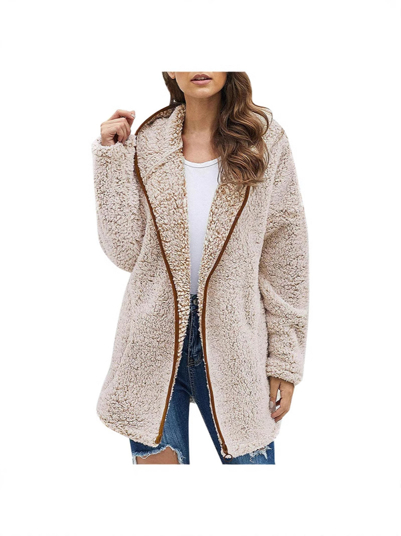 lapel hooded long sleeve