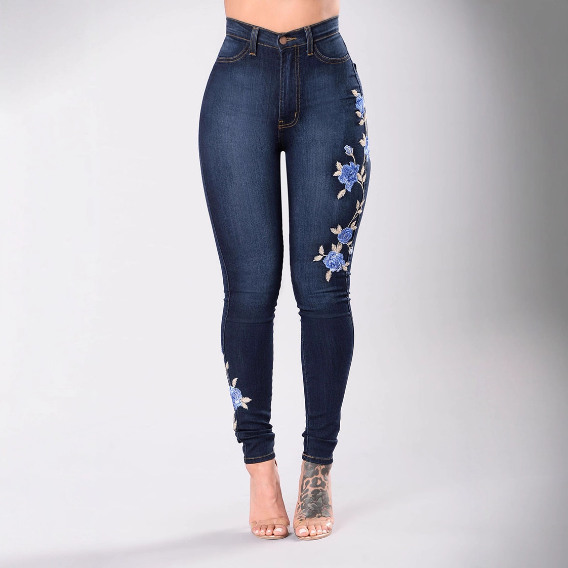 embroidered jeans