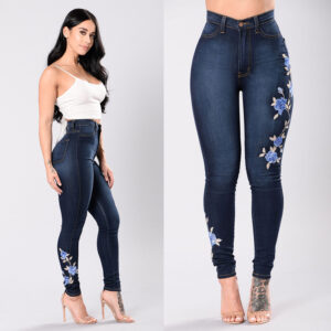 embroidered jeans