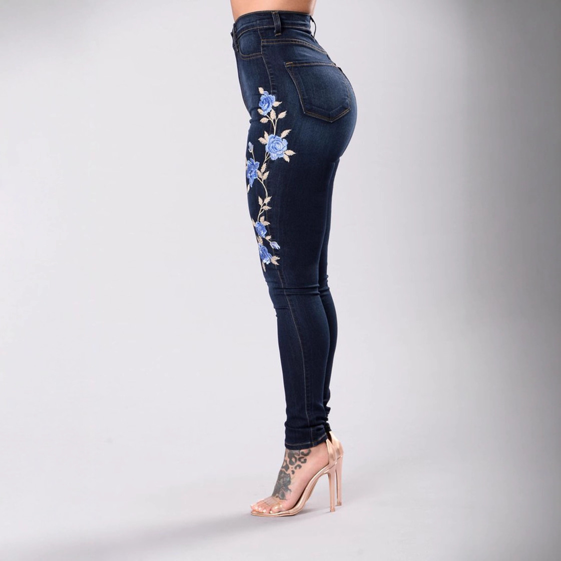 embroidered jeans