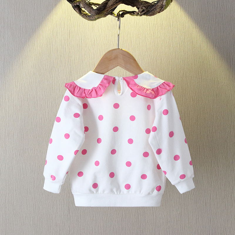 Lapel Polka Dot Kidsren's Sweatshir