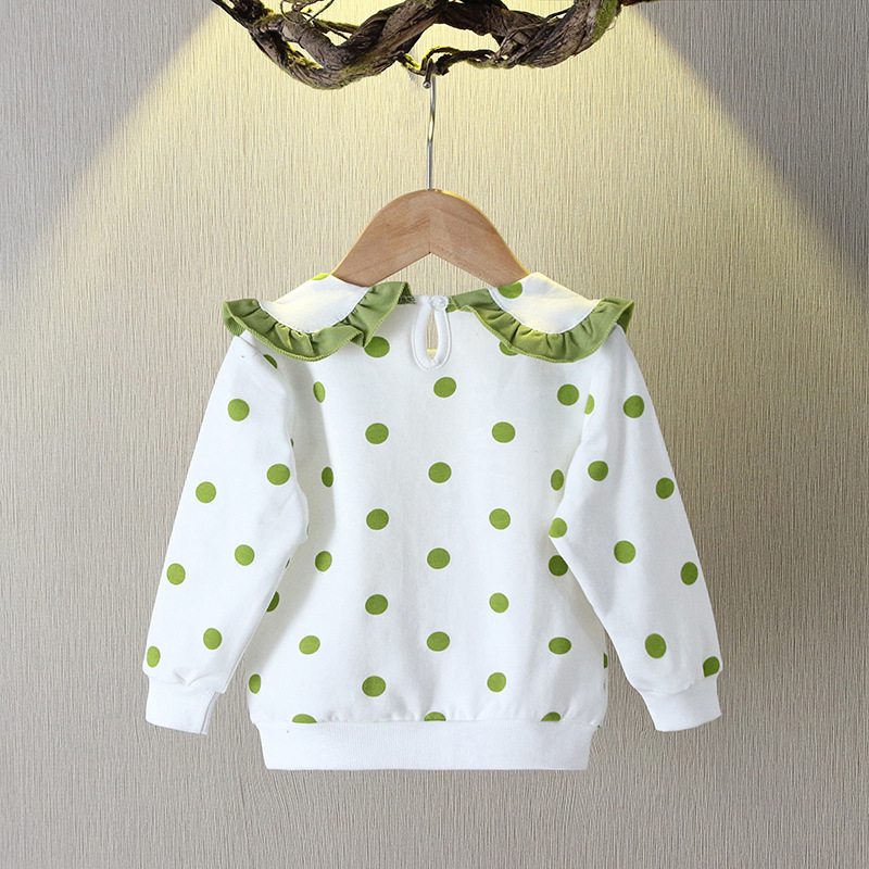 Lapel Polka Dot Kidsren's Sweatshirt