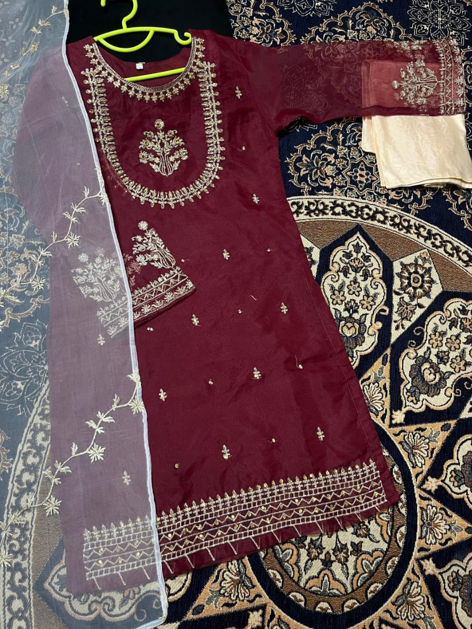 Organza Printed Kurta And Pajama