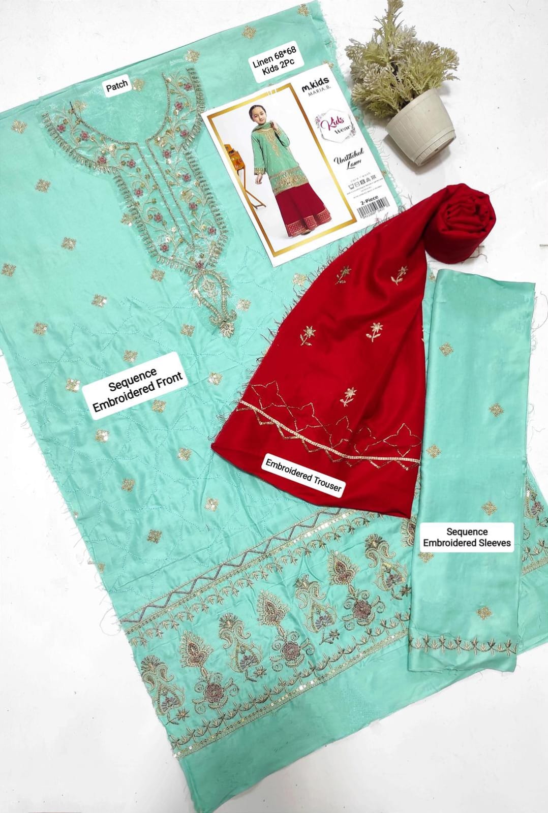 linen embroidered unstitched suit