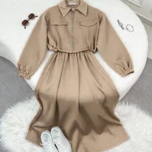 Fleece Plain Zipper Tracksuit