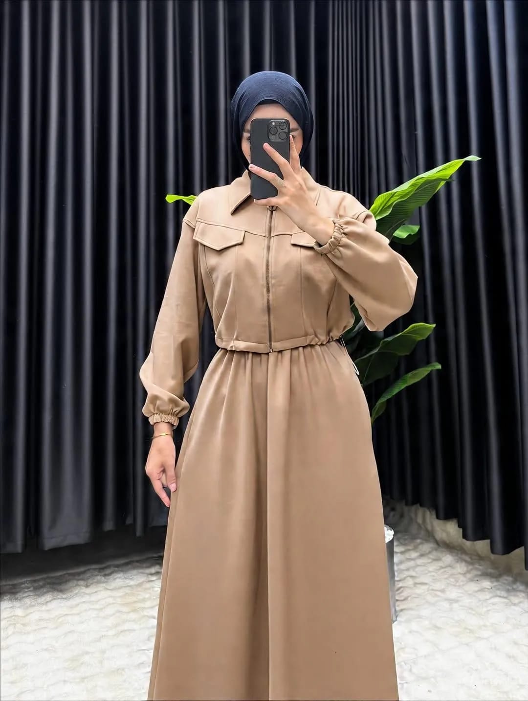 Fleece Plain Zipper Tracksuit