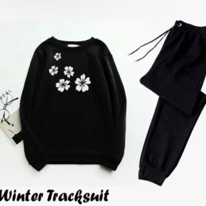 Fleece Printed Sweatshirt Tracksuit
