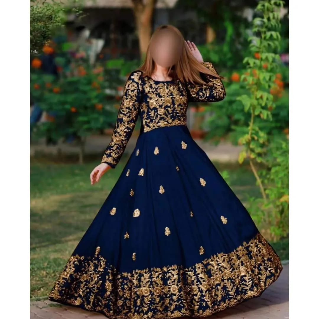 Shamoz Silk Embroidered Frock And Trouser