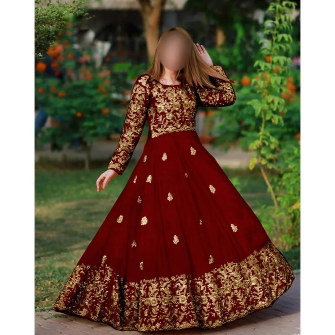 Shamoz Silk Embroidered Frock And Trouser