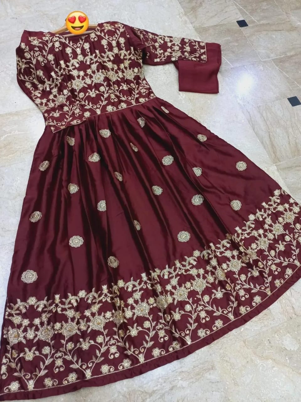 Shamoz Silk Embroidered Frock And Trouser