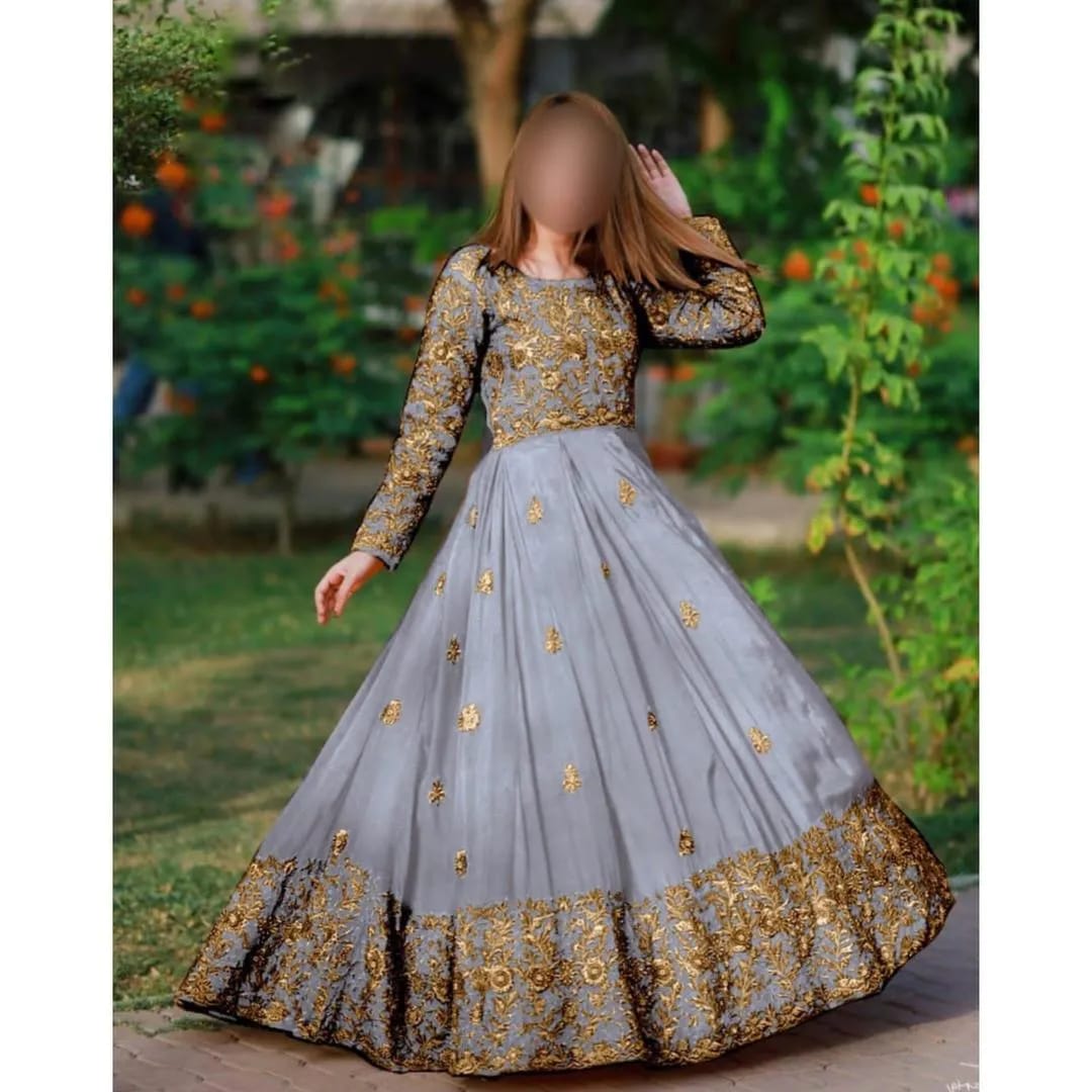 Shamoz Silk Embroidered Frock And Trouser