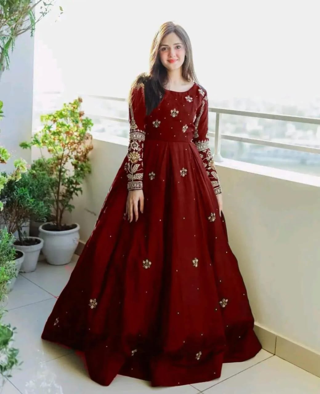 Embroidered Frock And Trouser