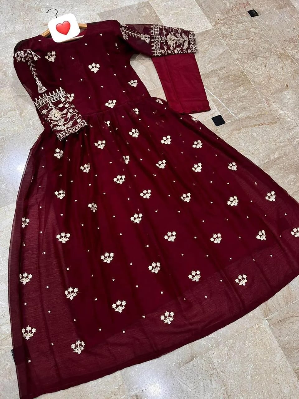 Embroidered Frock And Trouser