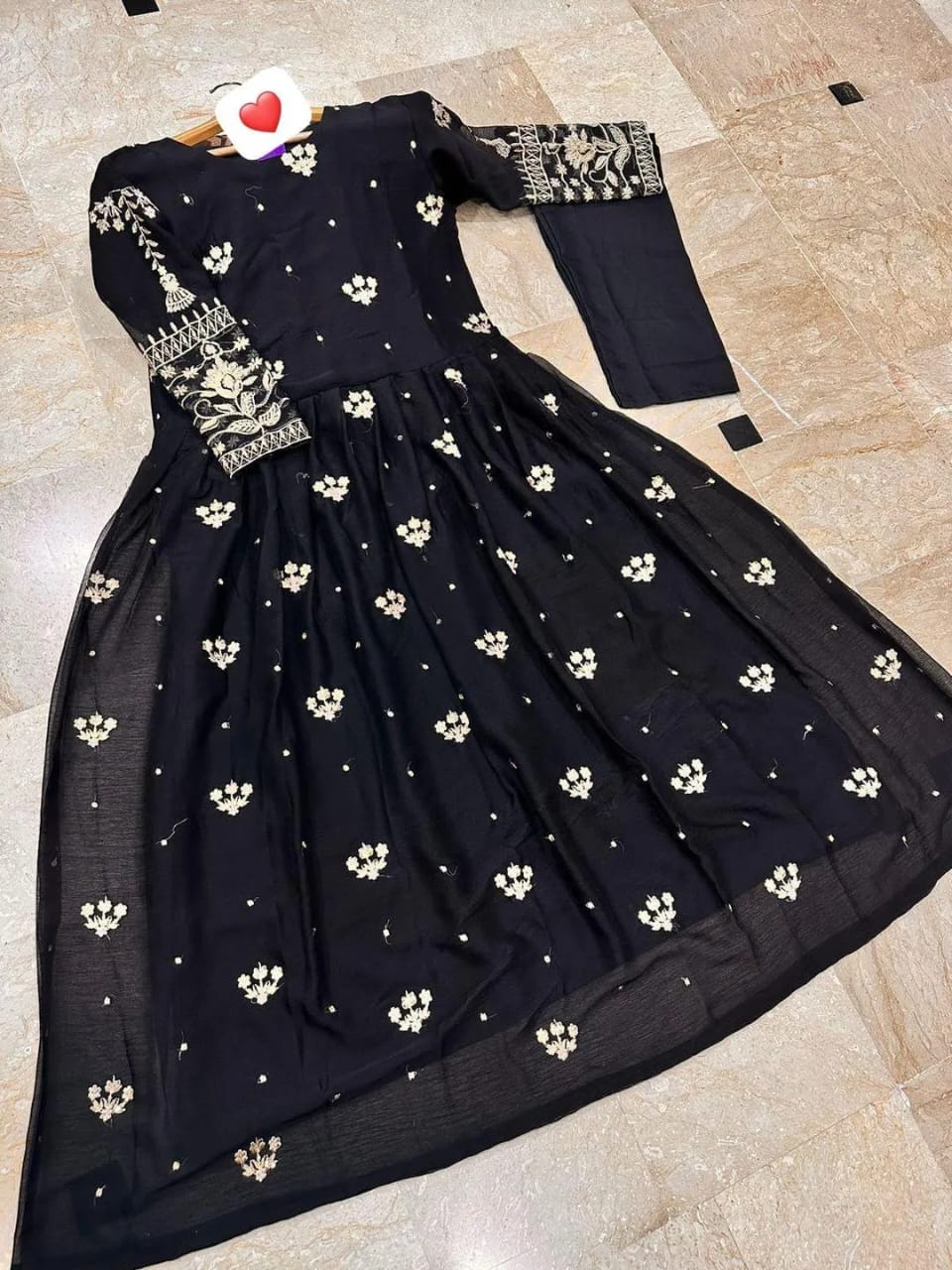 Embroidered Frock And Trouser