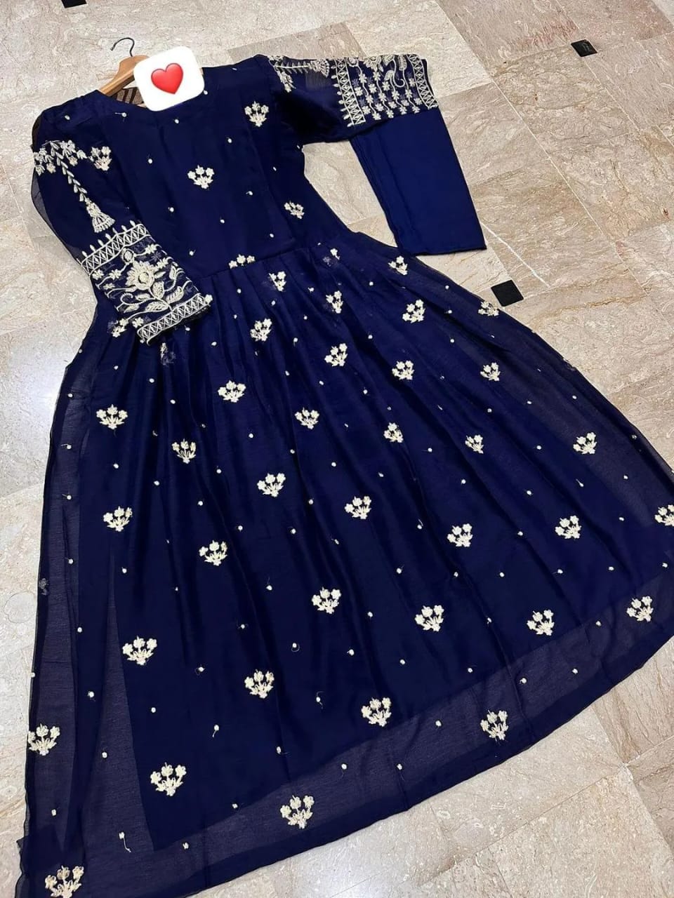 Embroidered Frock And Trouser