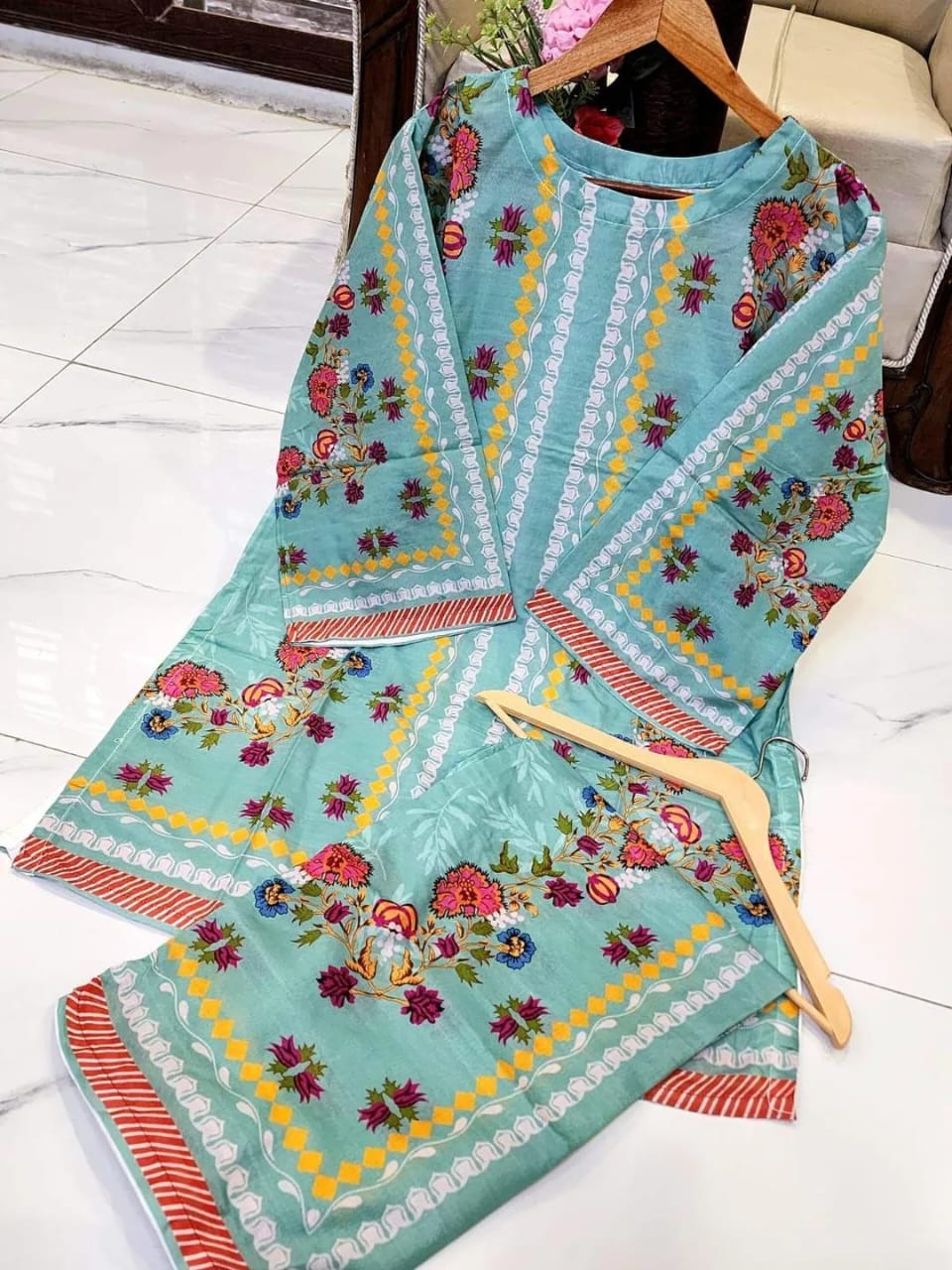 Stitched Swiss Lawn Printed