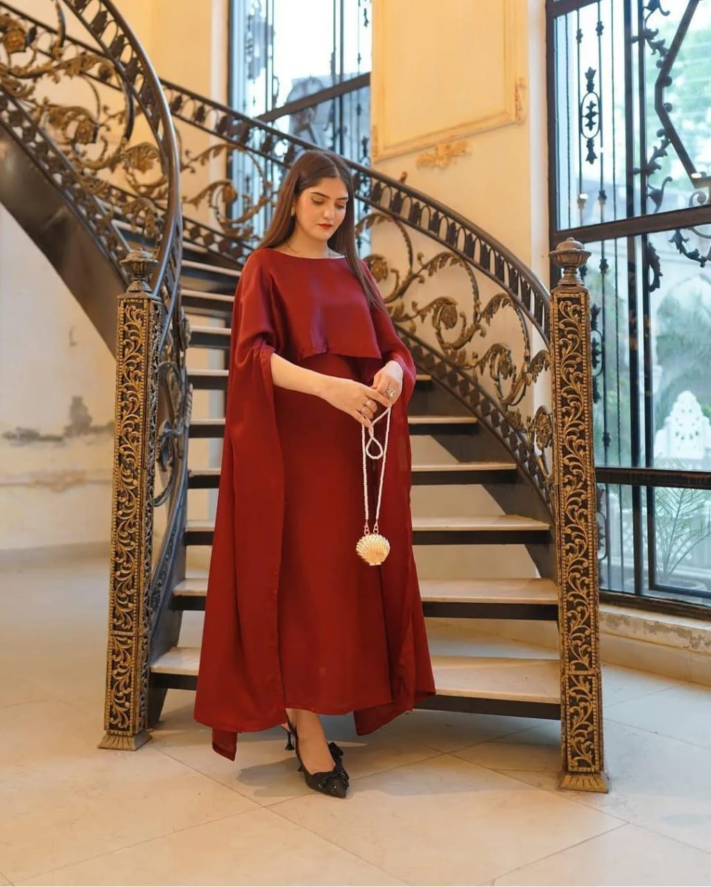 Shamoz Silk Plain Maxi And Jacket