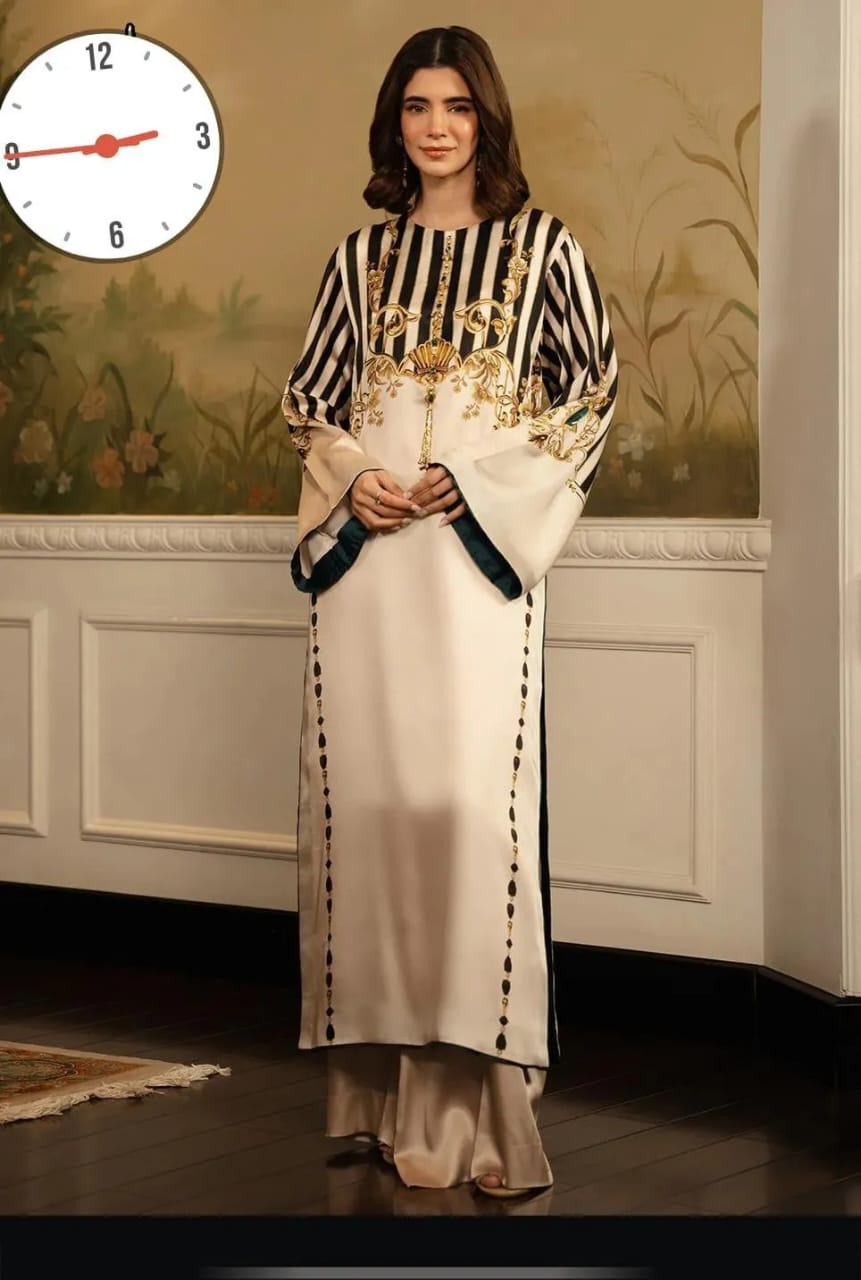 Swiss Lawn Printed Shirt and Plain Trouser