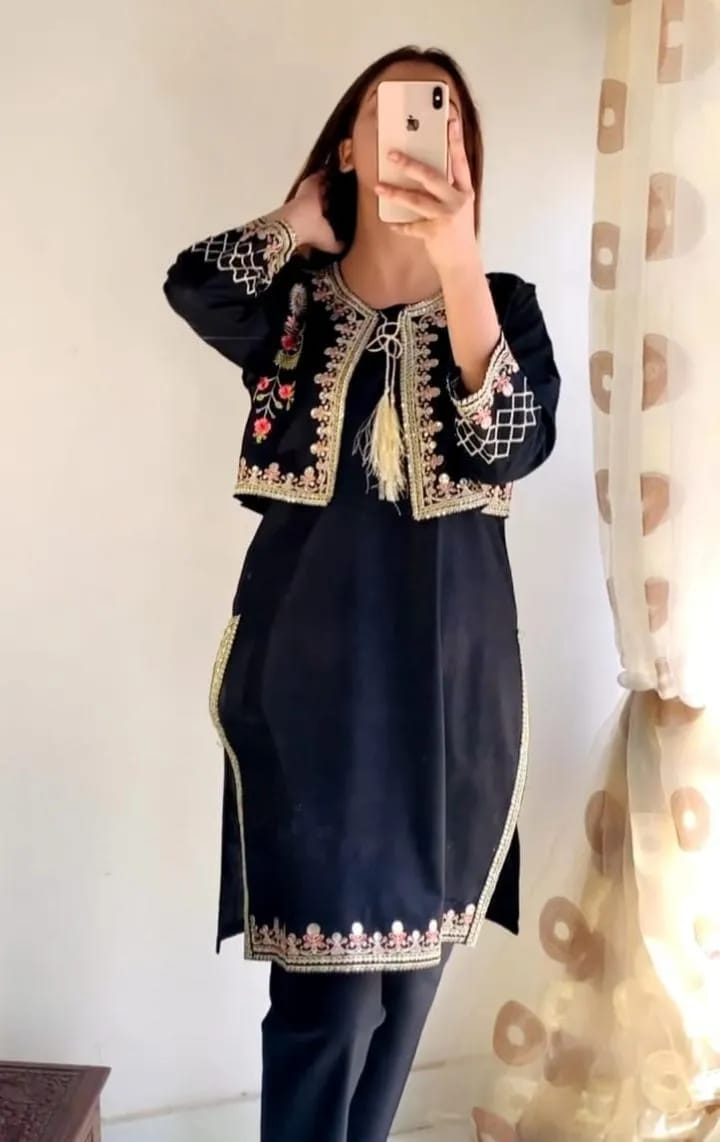 Linen Embroidered Shirt And Trouser