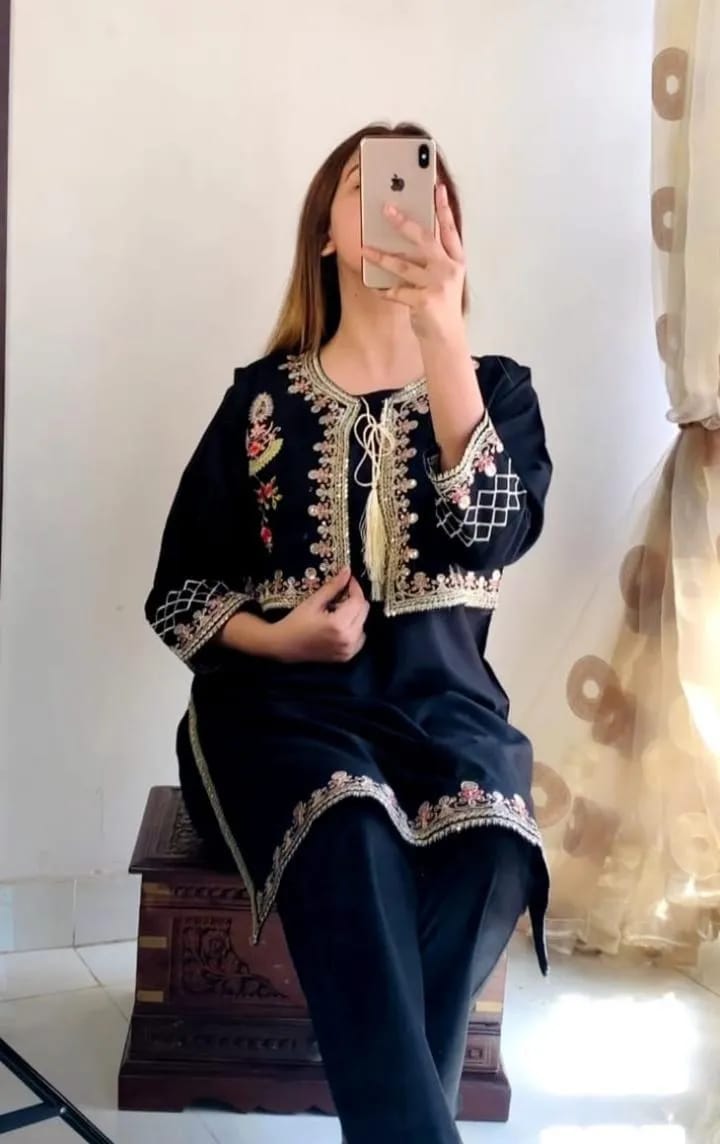 Linen Embroidered Shirt And Trouser