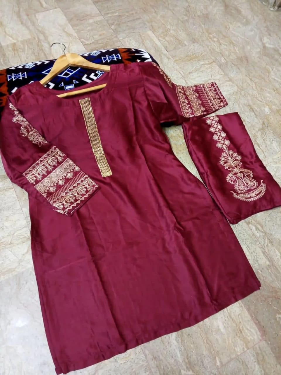 Silk Embroidered Shirt And Trouser