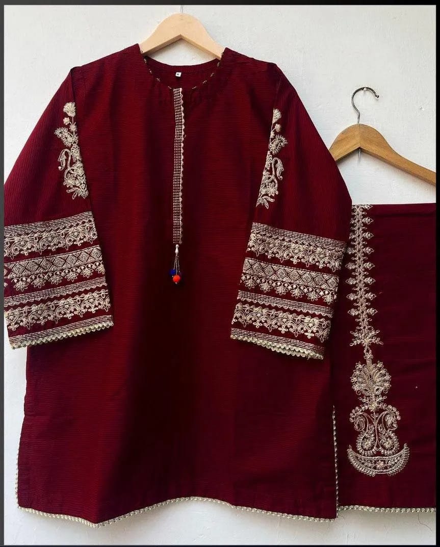 Silk Embroidered Shirt And Trouser