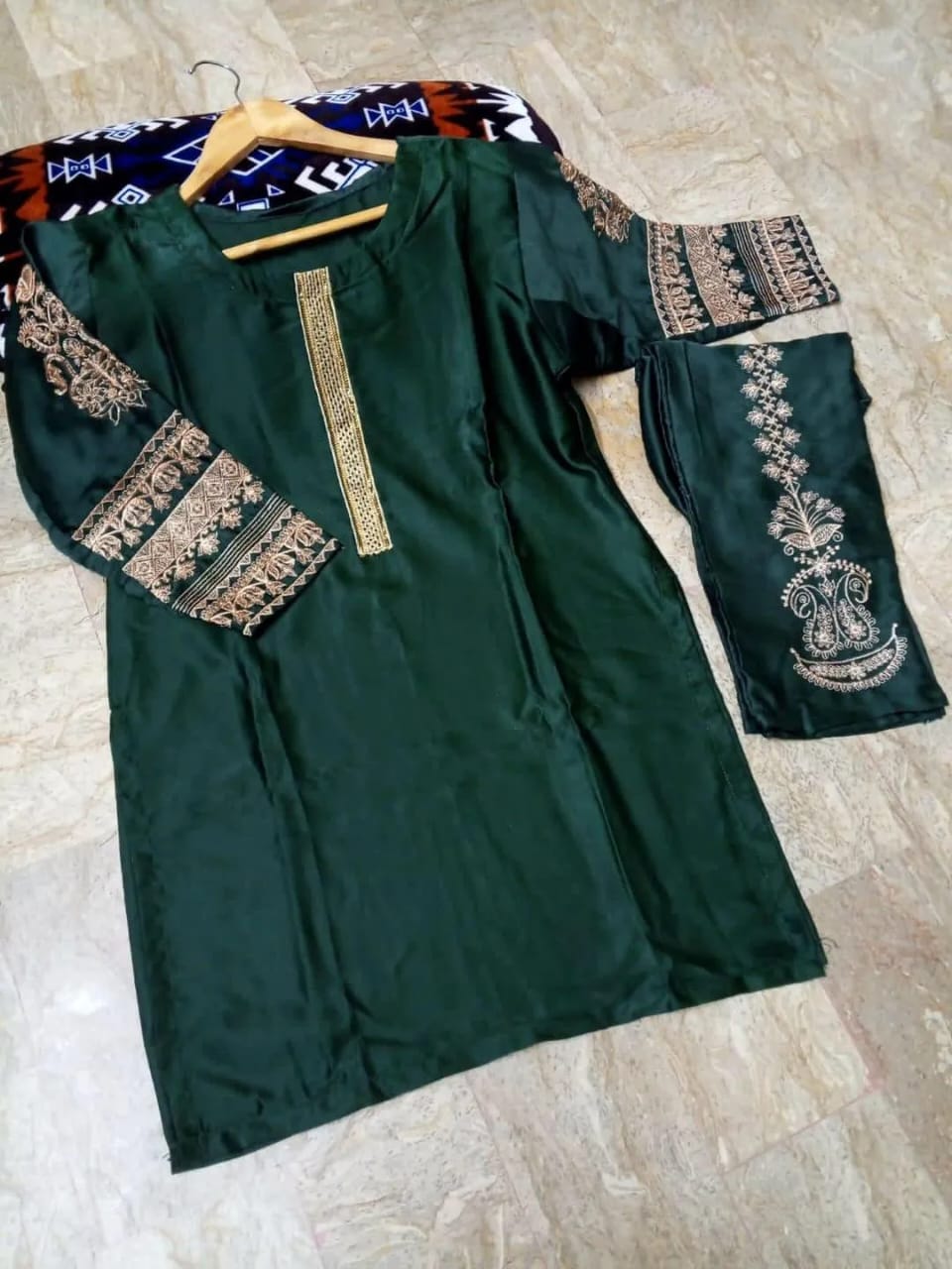 Silk Embroidered Shirt And Trouser