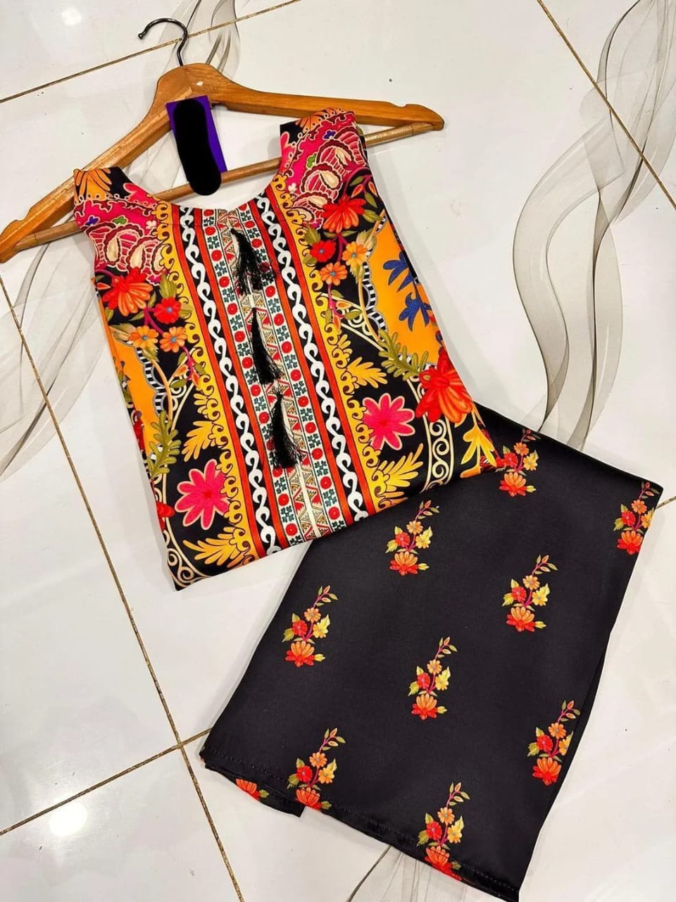 Silk Digital Print Shirt And Trouse