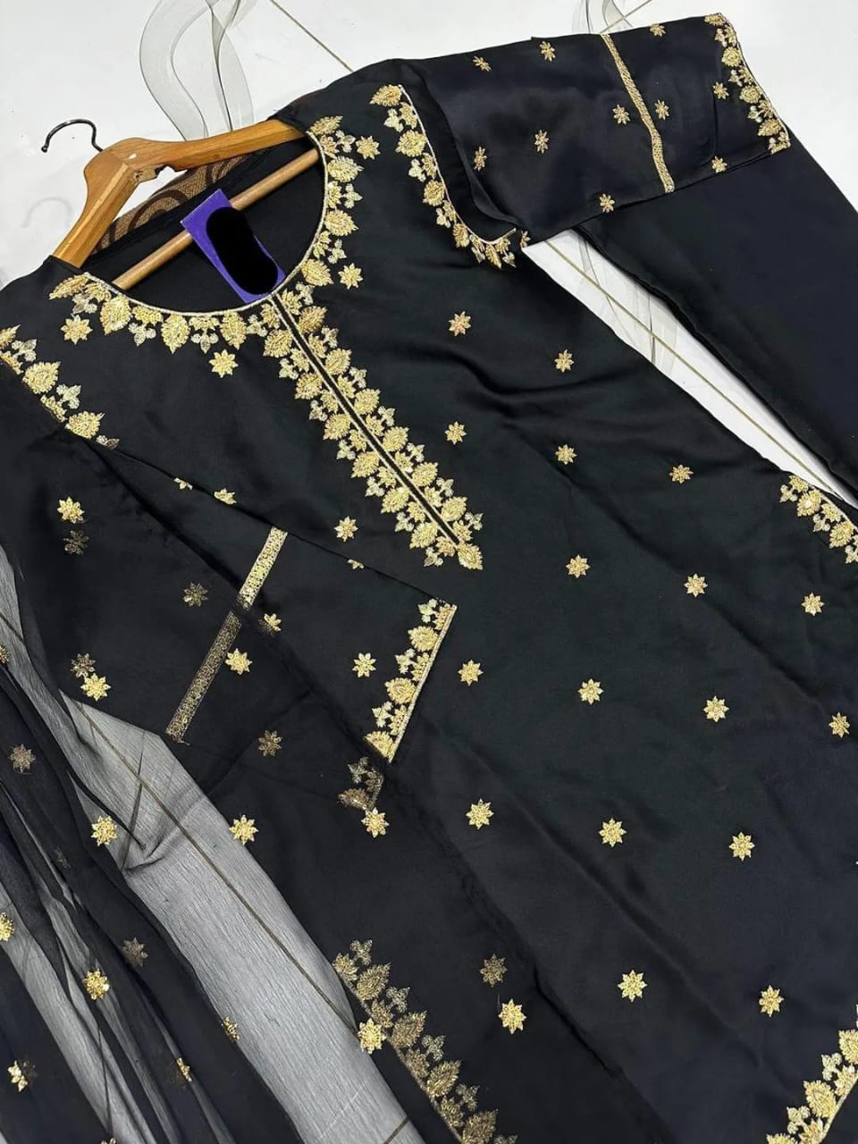 Shamoz Silk Embroidered Shirt And Trouser