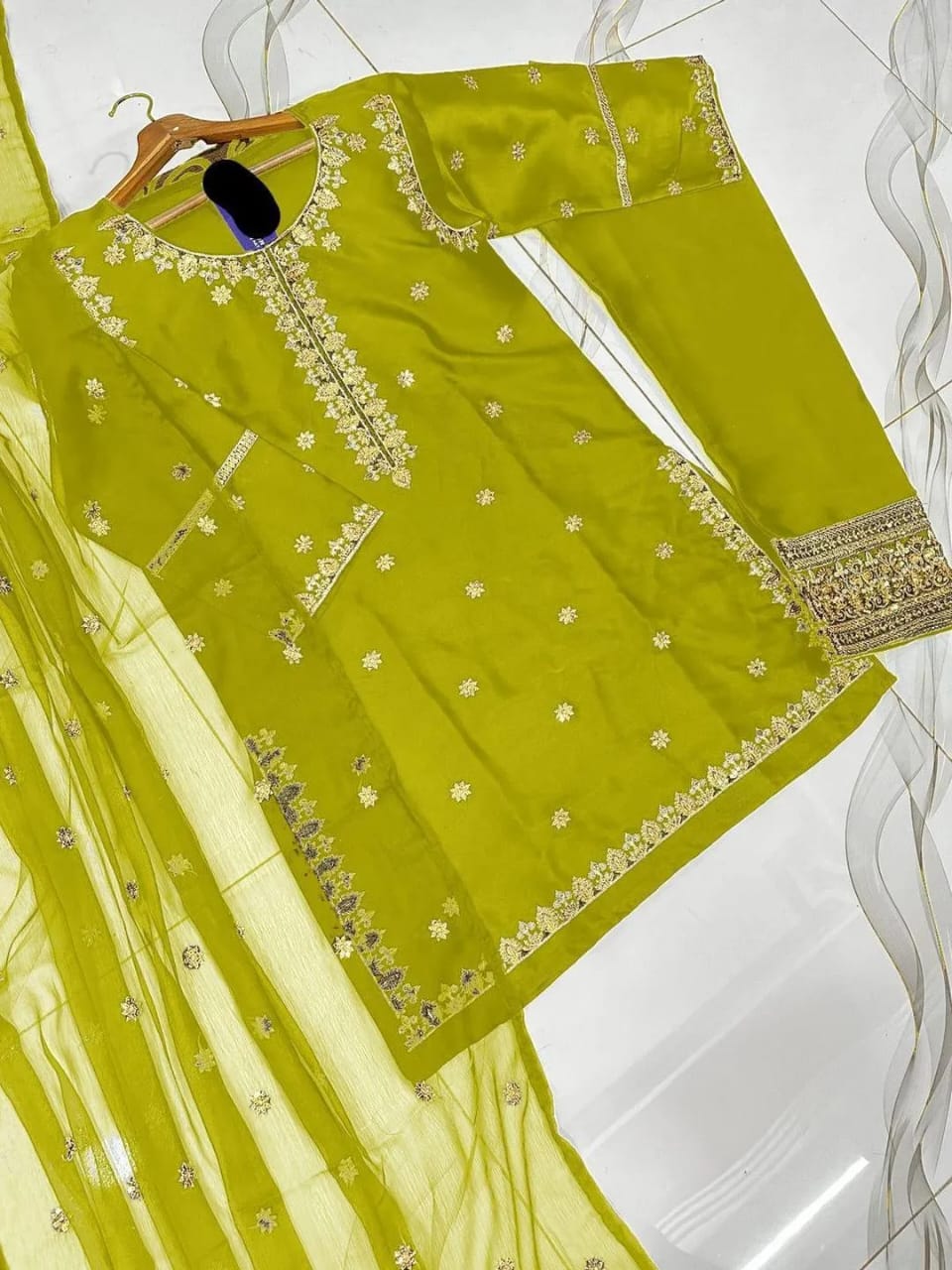 Shamoz Silk Embroidered Shirt And Trouser
