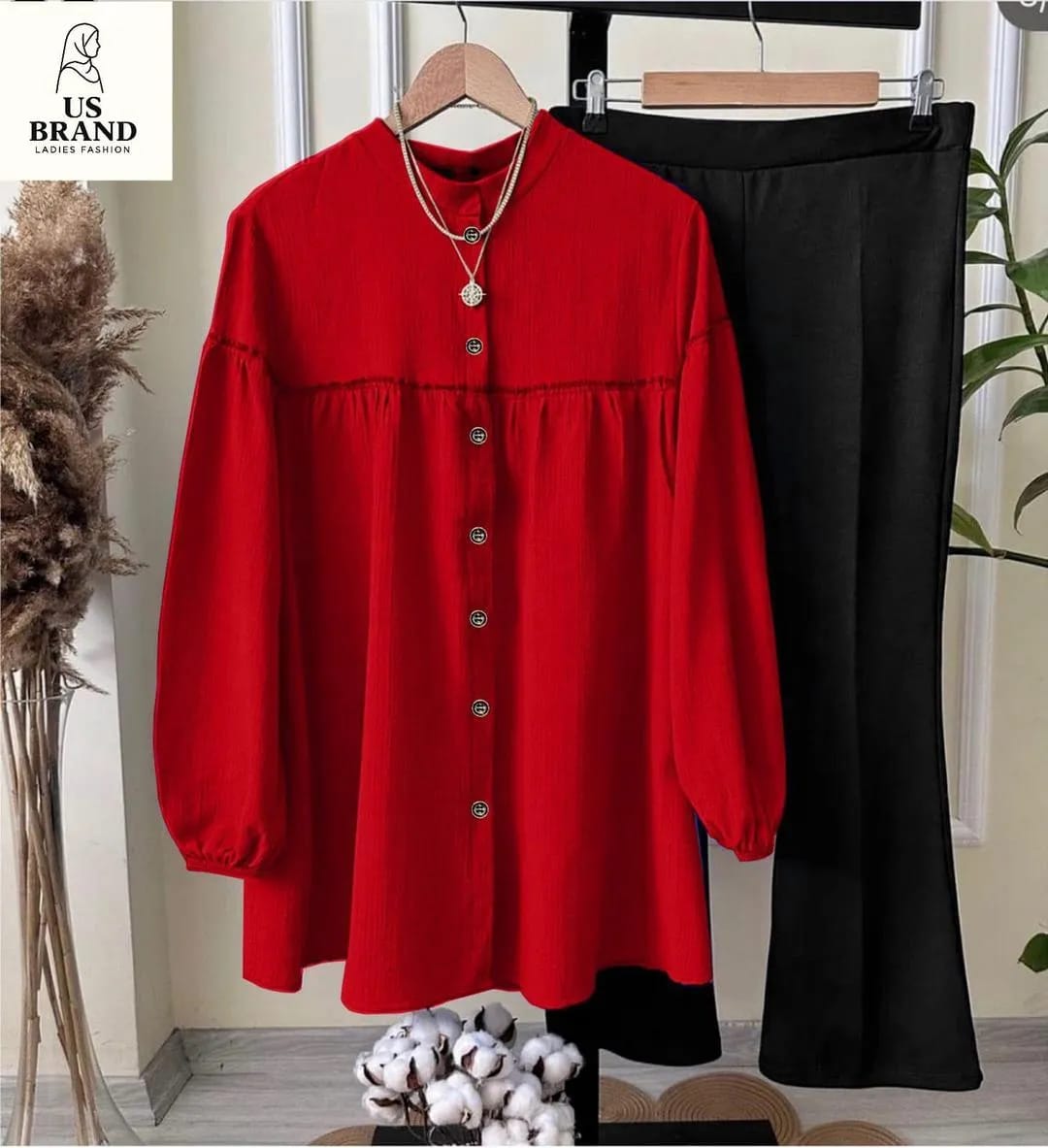 Georgette Plain Shirt And Trouser