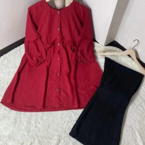 Georgette Plain Shirt And Trouser