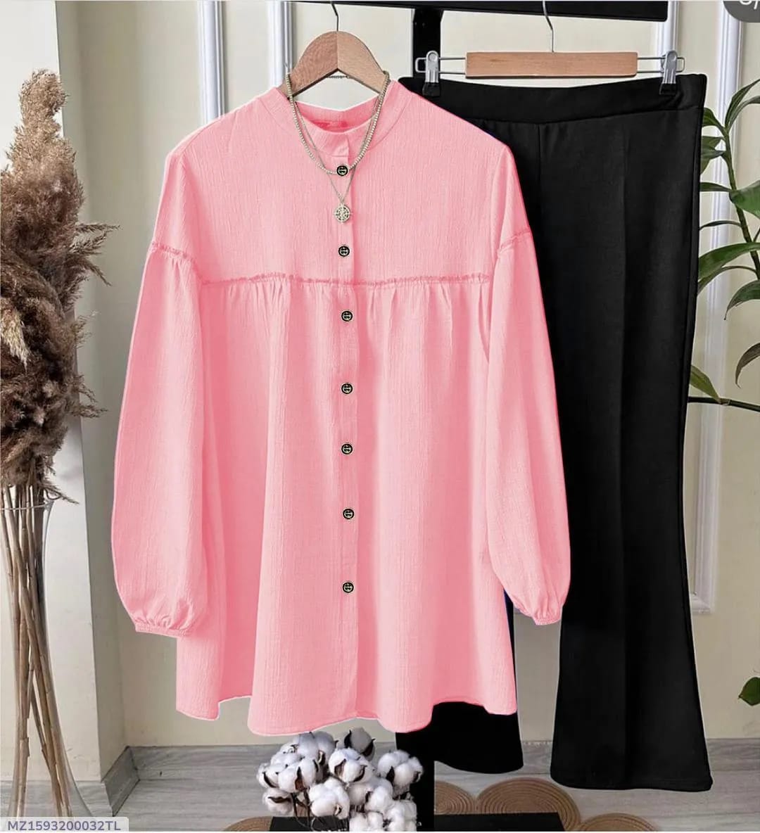 Georgette Plain Shirt And Trouser