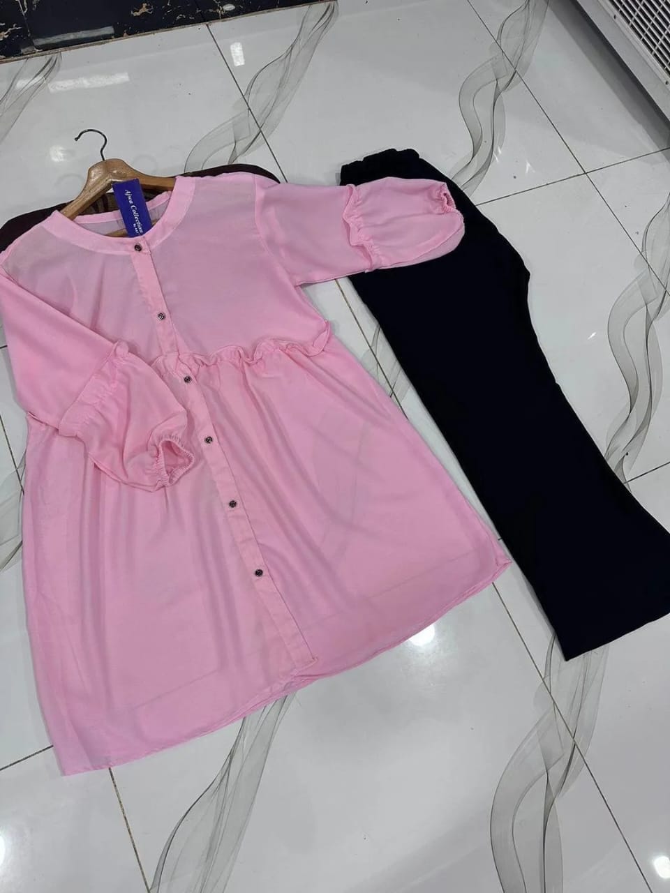 Georgette Plain Shirt And Trouser