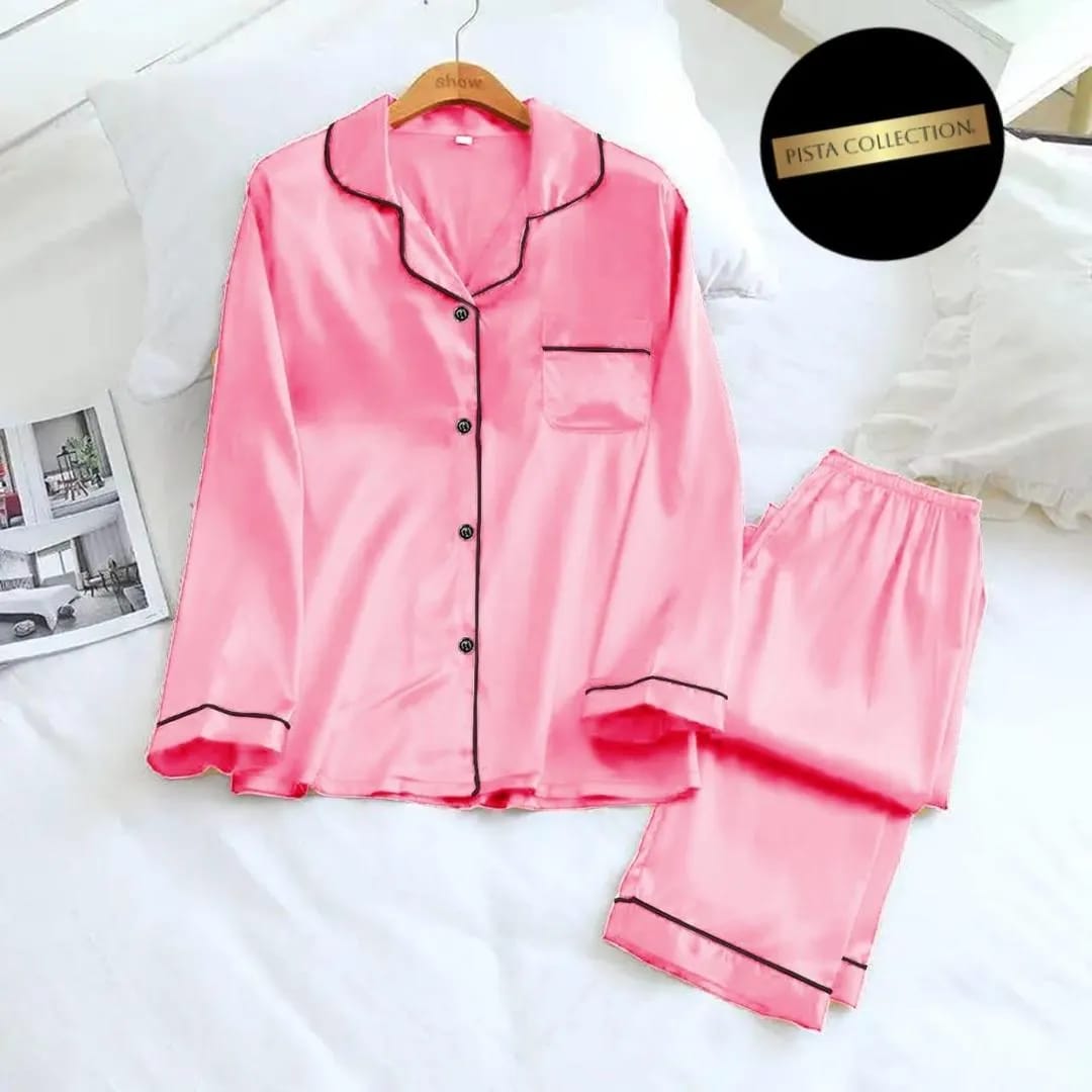 Stitched Silk Plain Shirt And Trouser