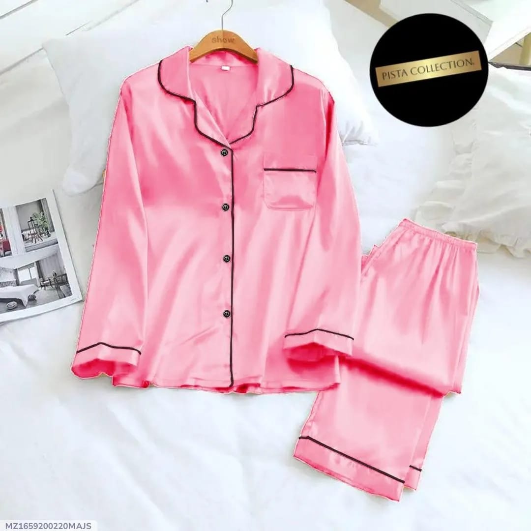 Stitched Silk Plain Shirt And Trouser