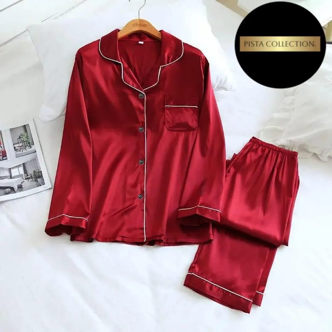 Stitched Silk Plain Shirt And Trouser