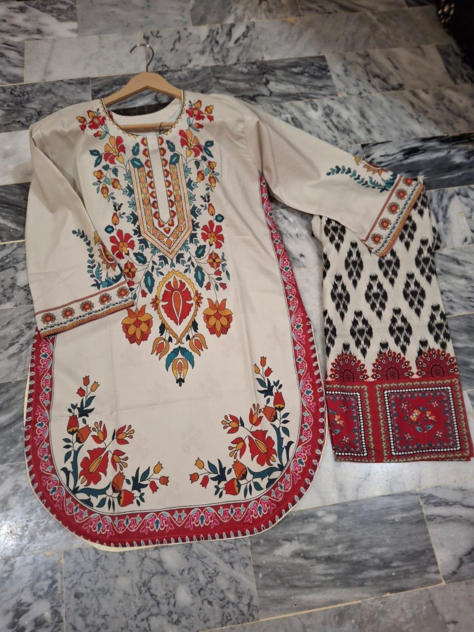 Swiss Lawn Printed Shirt And Trouser