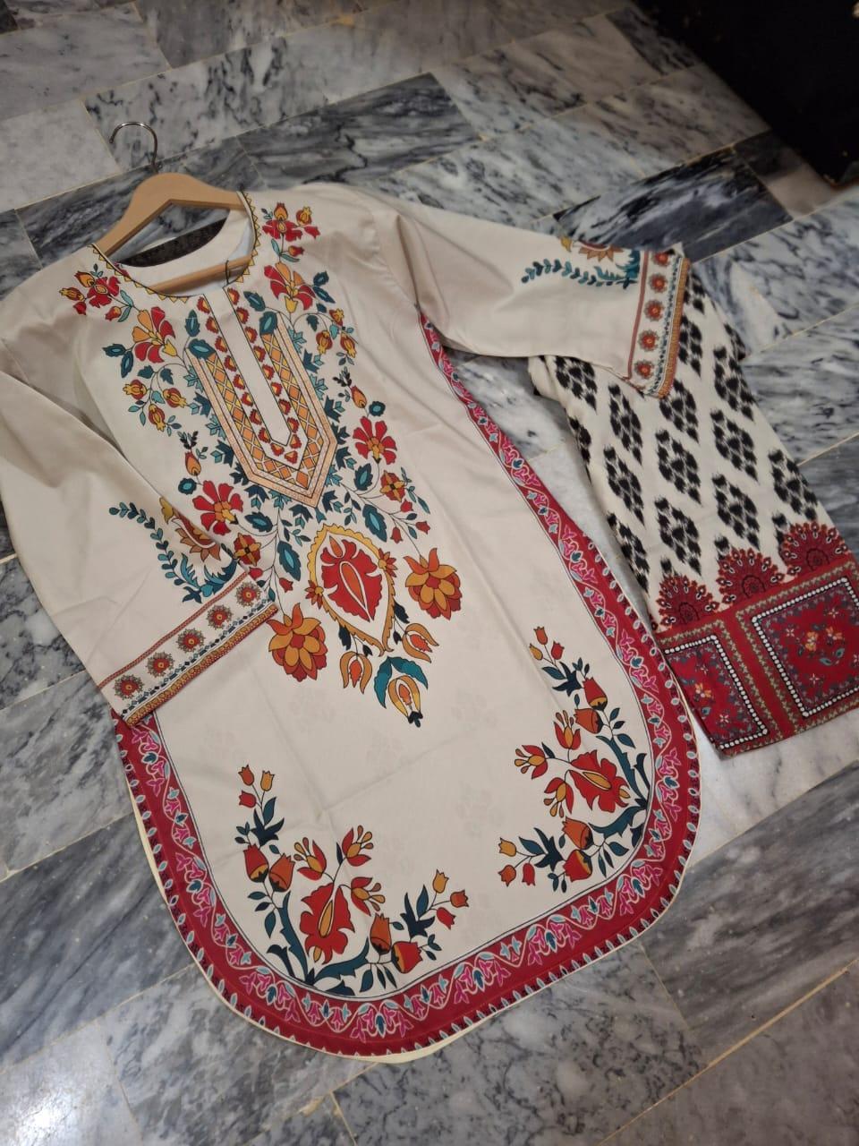 Swiss Lawn Printed Shirt And Trouser