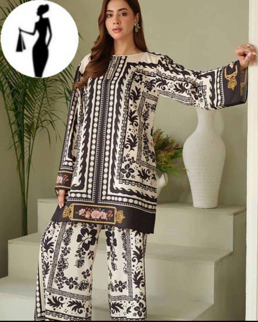 Stitched Swiss Lawn Printed Co-Ord Set