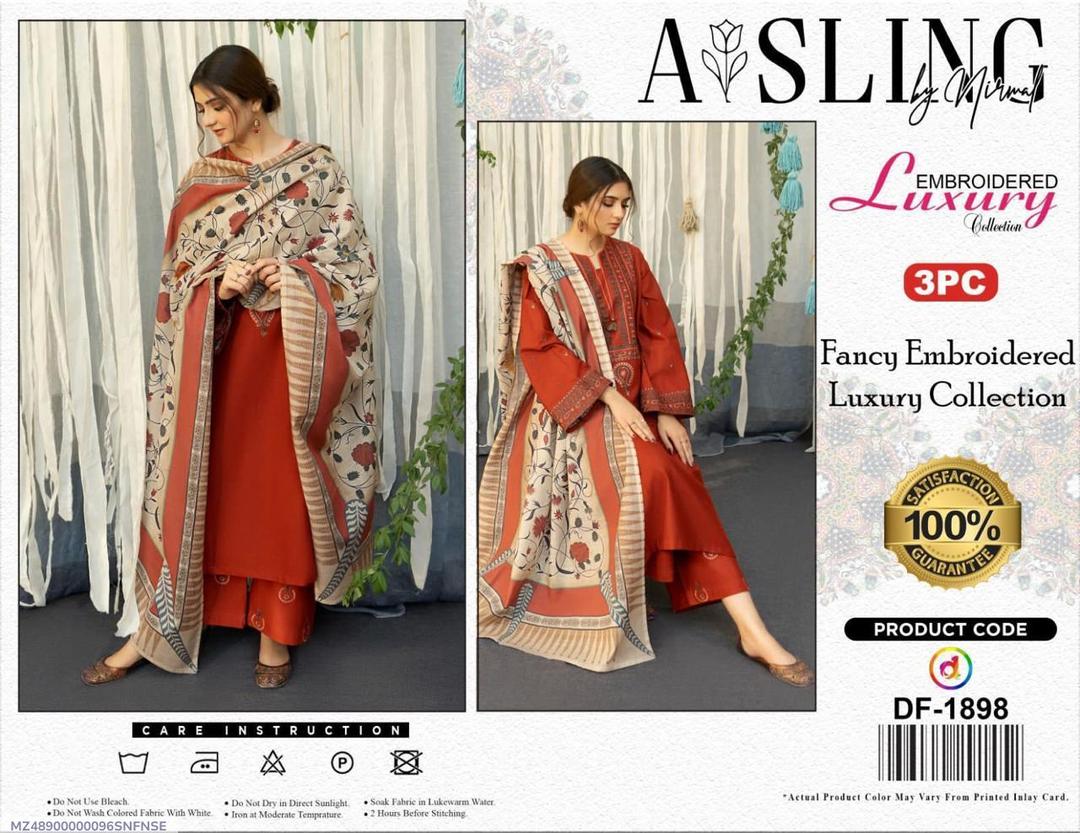 Unstitched Dhanak Embroidered