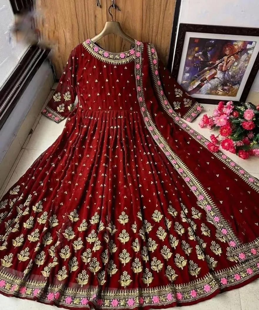 Embroidered Maxi And Trouser