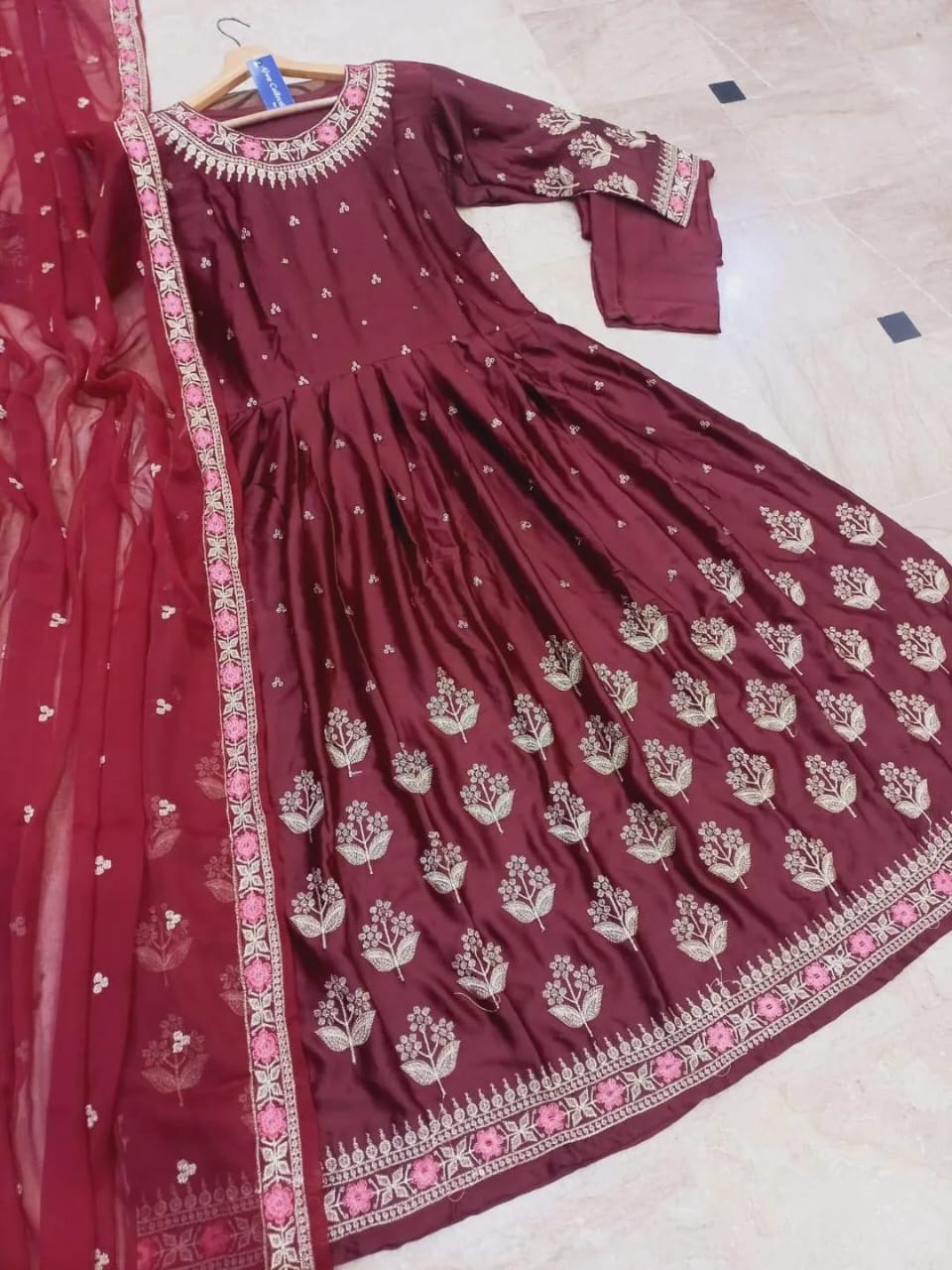 Embroidered Maxi And Trouser