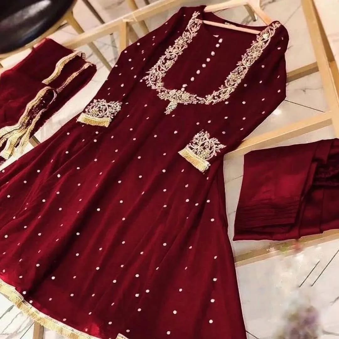 Embroidered Maxi And Trouser