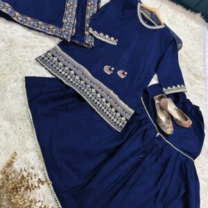 shamoz silk embroidered gharara shirt